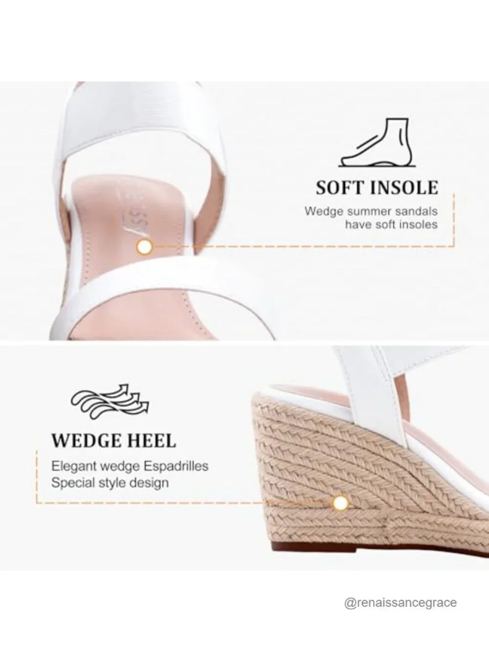 Women's Espadrille Wedge Platform Sandals Ankle Strap Summer